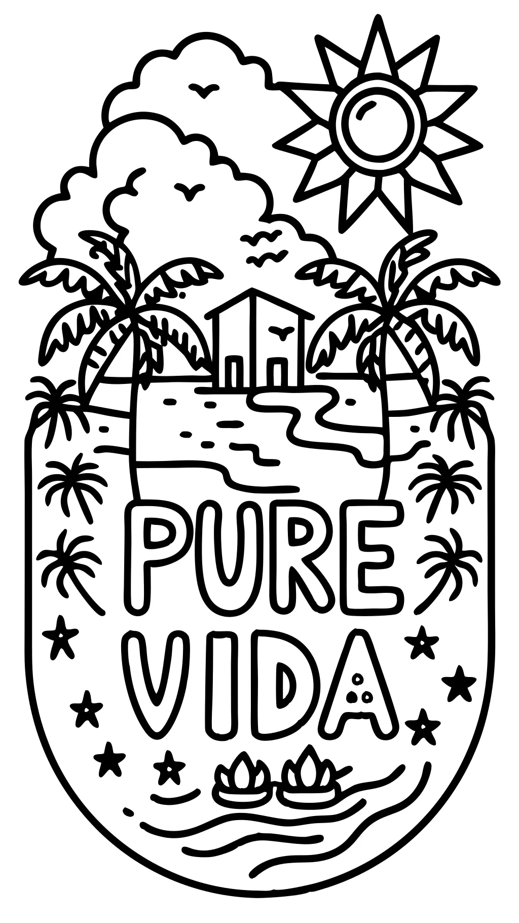 pura vida coloring pages